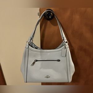 Ice blue, leather, Coach purse. Brand new with tag. Medium size.